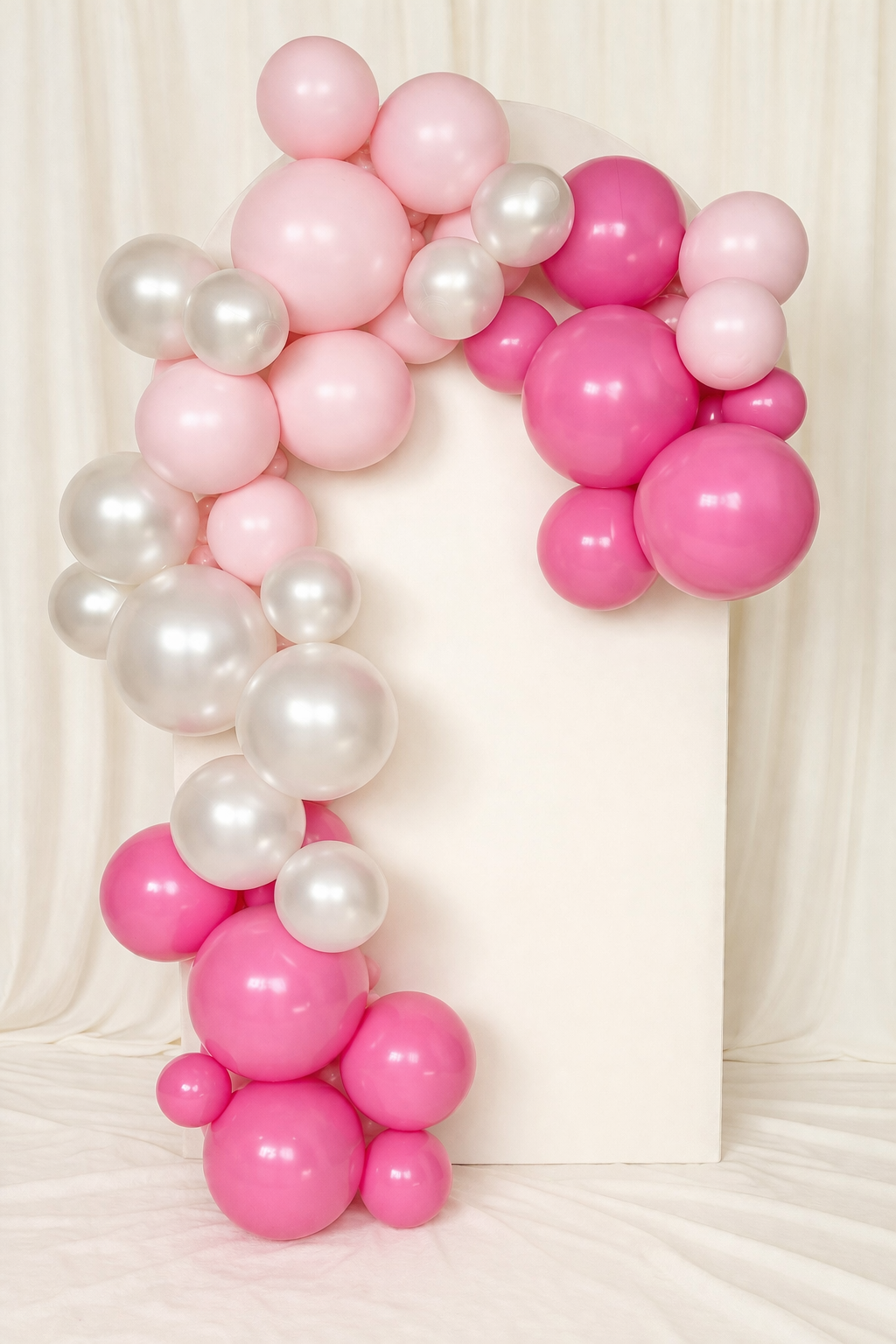 Herbruikbare Ballonnenboog Set Roze, Pastel Roze & Pearl | 8-delig (incl. 2 Gratis)