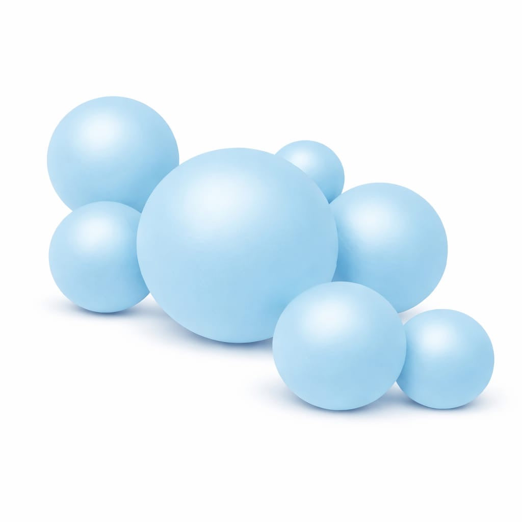 Wiederverwendbare Ballongirlande aus 7 Pastellblau