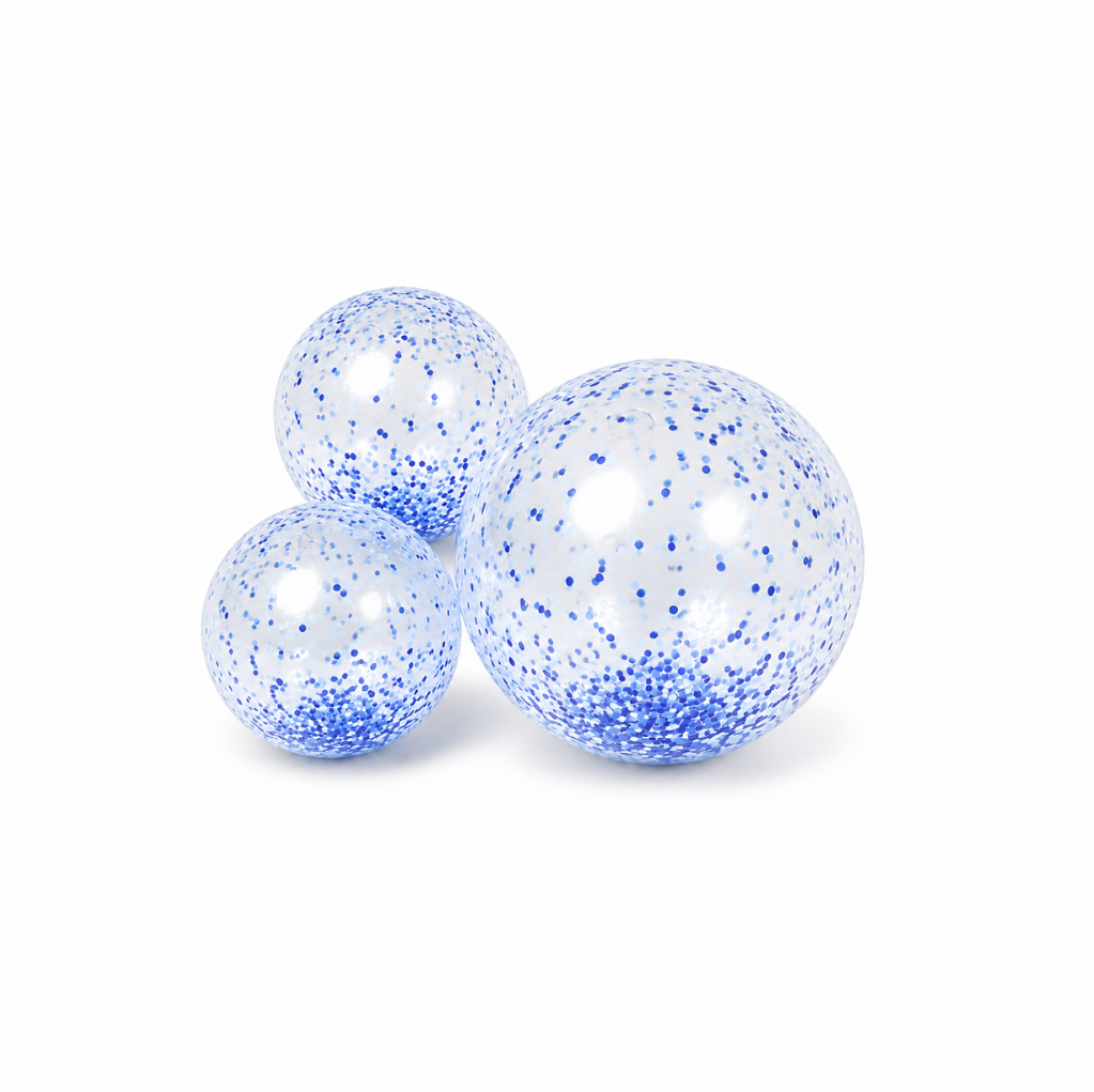 Herbruikbare Ballonslinger van 3 Blauw glitter