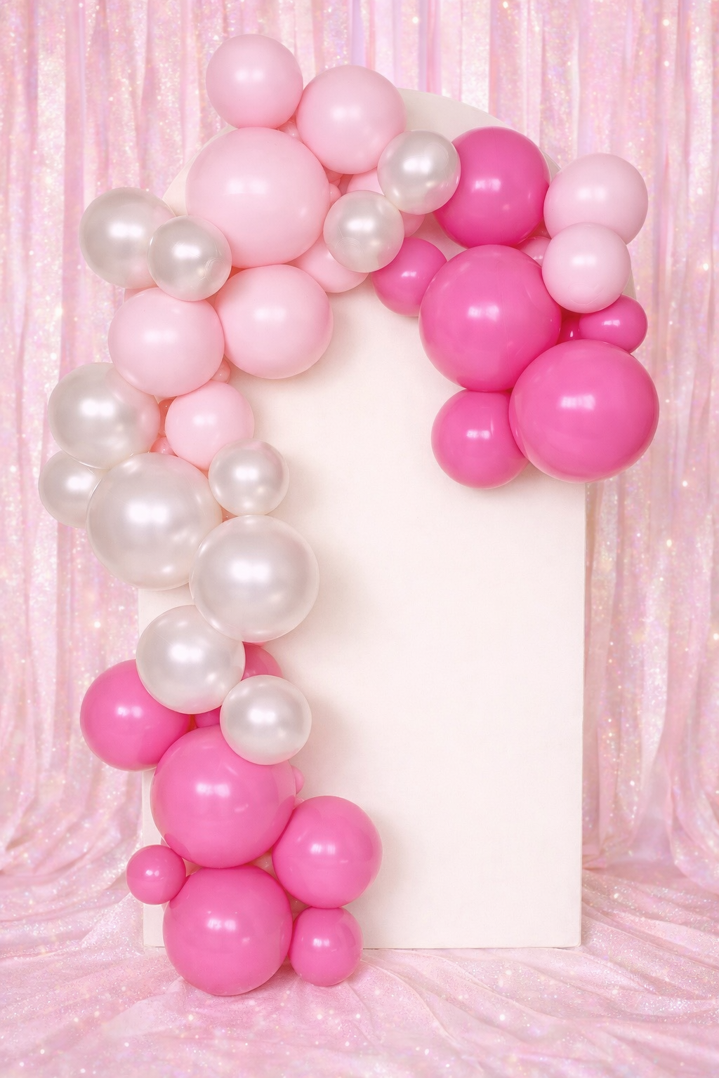 Herbruikbare Ballonnenboog Set Roze, Pastel Roze & Pearl | 8-delig (incl. 2 Gratis)