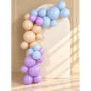 Ensemble d’arche de ballons réutilisable bleu pastel, beige & violet | 5 pièces (dont 1 gratuite)