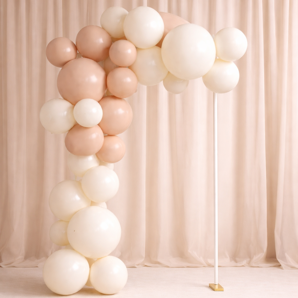 Herbruikbare Ballonnenboog Set Crème & Beige | 5-delig (incl. 1 Gratis)