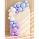 Ensemble d’arche de ballons réutilisables bleu pastel, blanc & violet | 5 pièces (dont 1 gratuite)