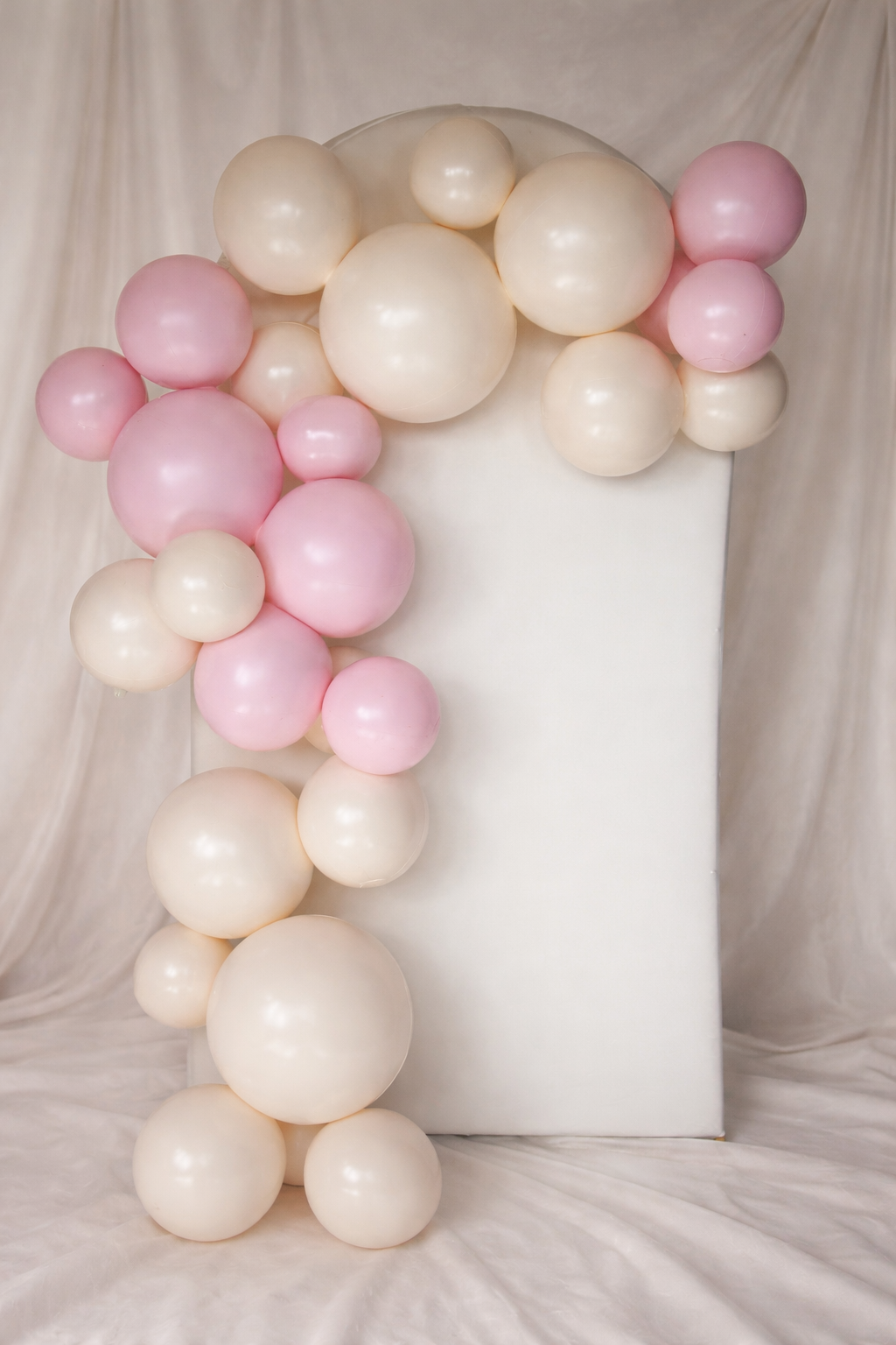 Reusable Balloon Arch Set Cream & Pastel Pink | 5-piece (incl. 1 Free)