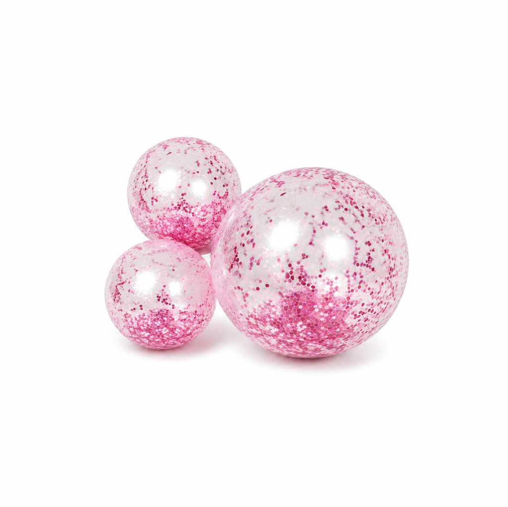 Herbruikbare Ballonslinger van 3 Roze glitter
