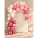 Ensemble d’arche de ballons réutilisables rose pailleté & crème | 8 pièces (dont 2 gratuites)