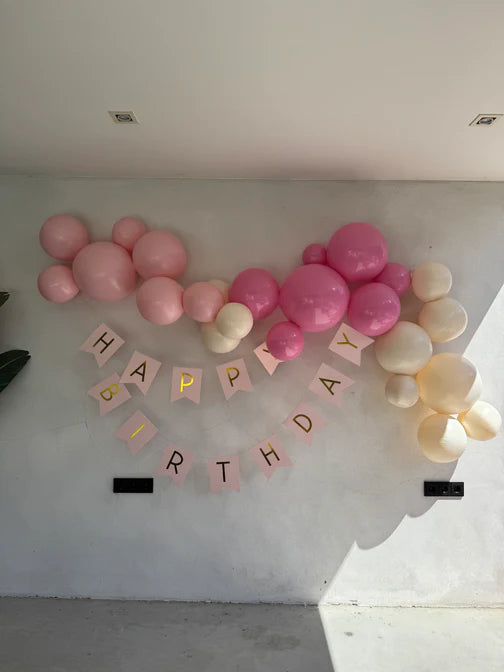 Wiederverwendbare Ballongirlande aus 7 Pastellrosa
