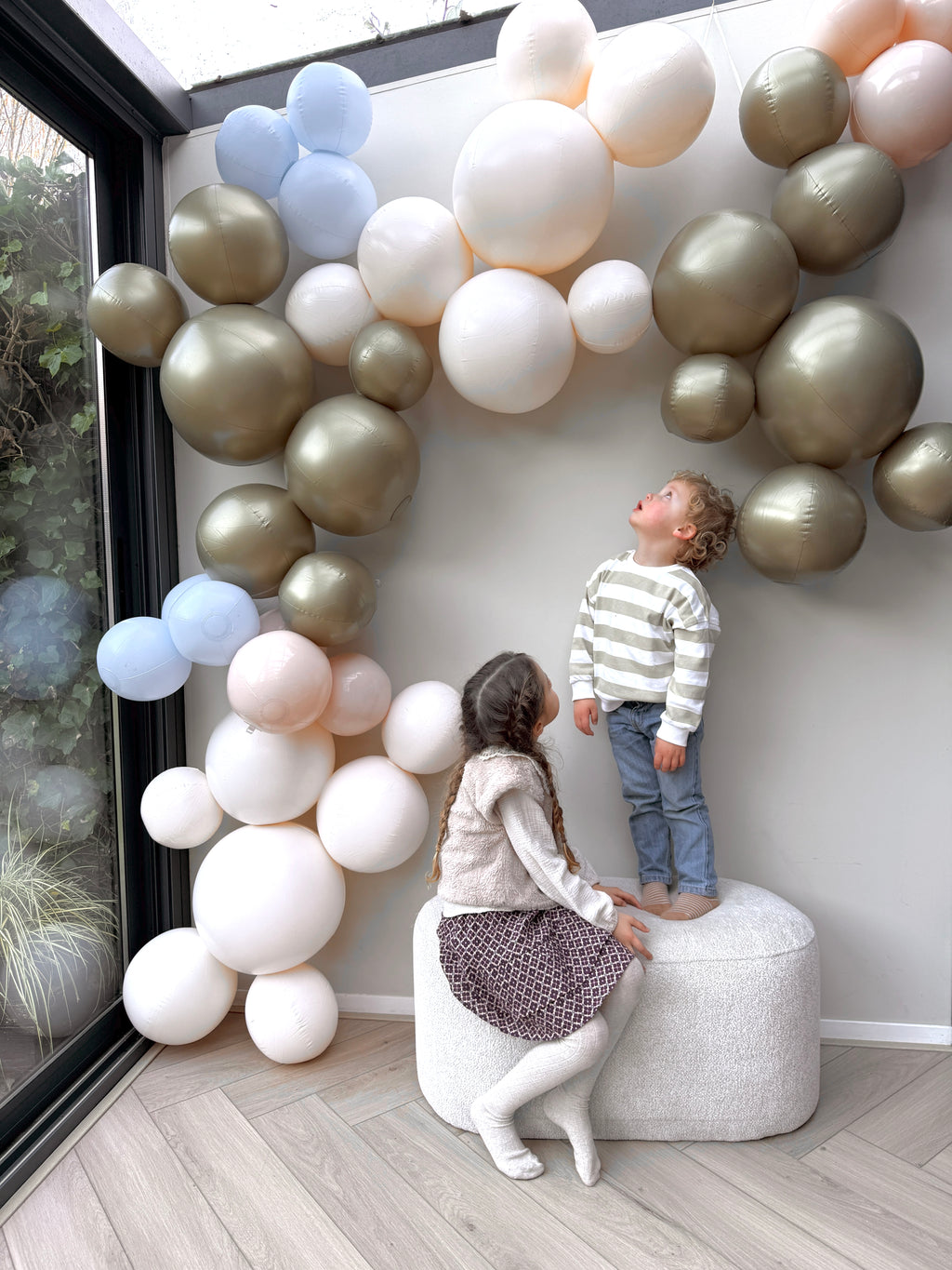 Herbruikbare Ballonslinger van 3 Créme - set van 2