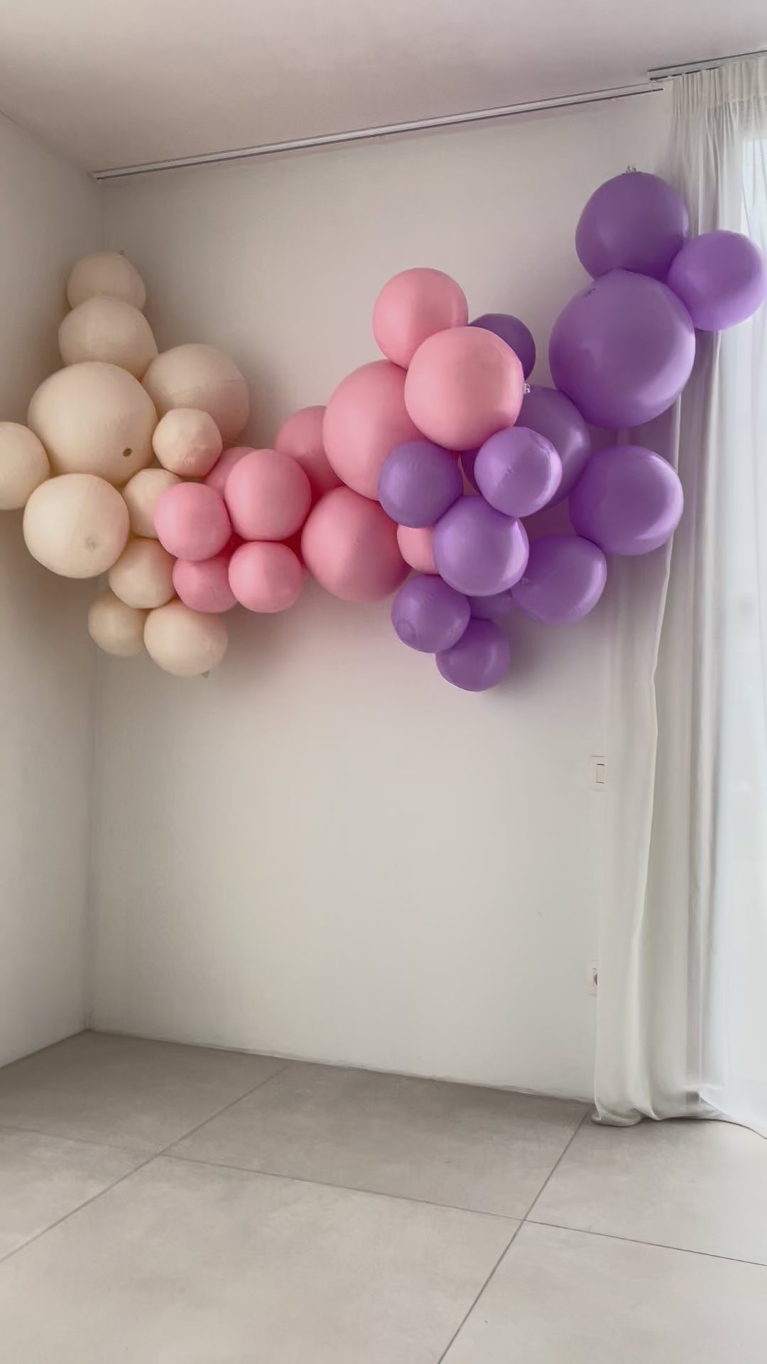 Herbruikbare Ballonslinger van 3 Paars - set van 2